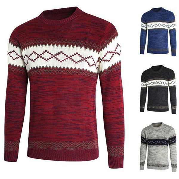 

arrival brand sweater men fashion male pullover sweaters casual knitted rhombus print sweaters1, White;black