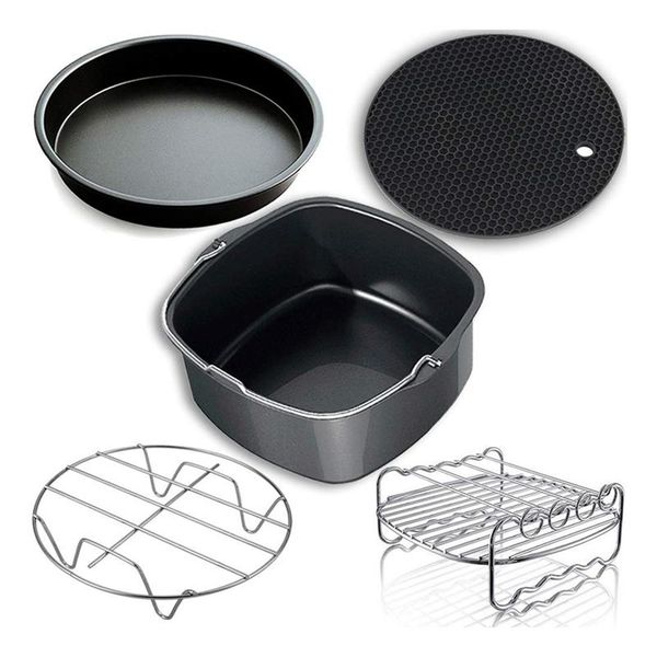 

air fryers fryer accessories, accessories and fit for all 3.7qt-5.3qt-5.8qt,set of 5-7 inch