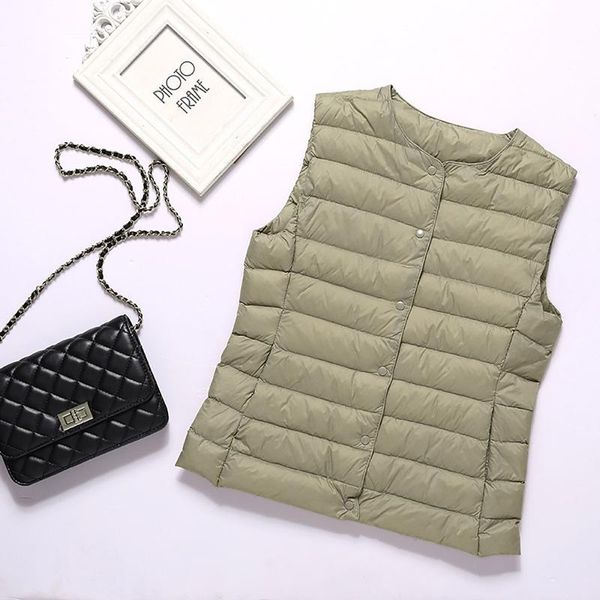 

women's vests women lightweight casual slim short can store fashionable down jacket vest comfy daily winter coats, Black;white