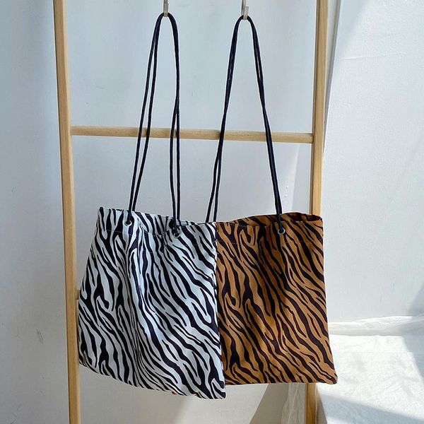 

evening bags large-capacity personality zebra print canvas tote bag women handbags fashion creative shoulder