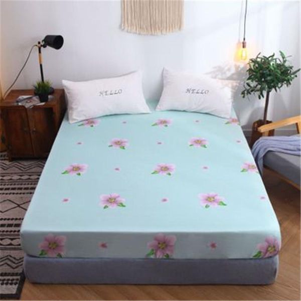 

sheets & sets 1pc 100%polyester fitted sheet mattress cover printing bedding linens bed with elastic band in various sizes 90cm*120cm