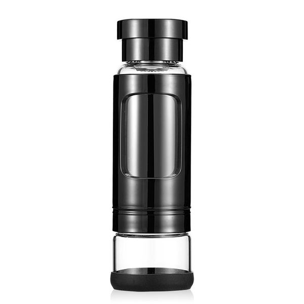 

water bottles 430 ml glass bottle with tea infuser heat-resistant