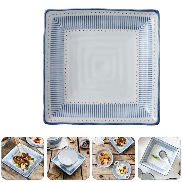 

dishes & plates 1pc ceramic storage plate dessert household dish (assorted color)