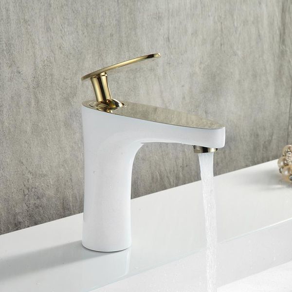 

bathroom sink faucets basin faucet chrome white painting black golden mixer tap brass made
