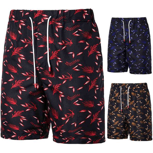 

men's shorts 2021wshi summer large casual floral capris beach, White;black