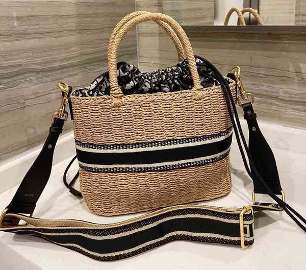 

brand d bag aaasummer beach straw bags casual rattan women handbags wicker woven female totes large capacity lady buckets bag travel purse 2