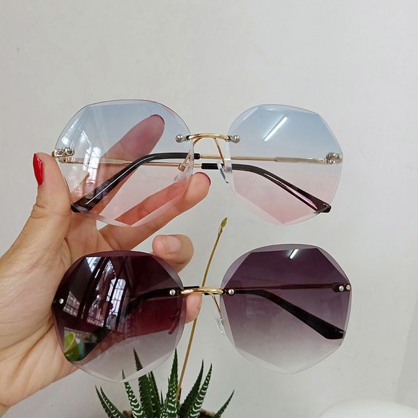 

summer sunglasses djxfzlo rimless women's design fashion lady sun glasses vintage alloy classic designer shades uv400 eyewear, White;black
