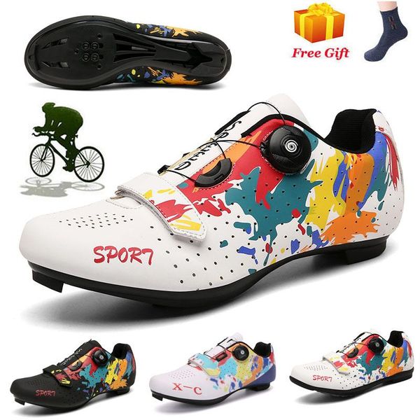 

cycling footwear carbon fiber shoes mtb road bike men sneakers women mountain self-locking breathable athletic bicycle, Black