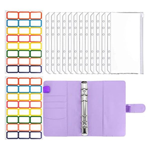 

leather folder budget cash envelope system planning money expenditure sheet and label gift wrap