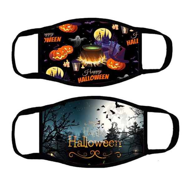 

and halloween printed women's men's washable dust mask pure cotton black