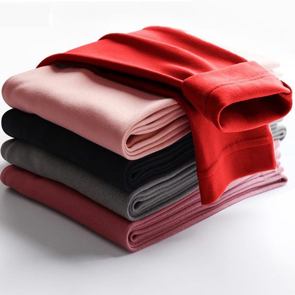 

women's leggings warm pants de velvet self heating plush cotton autumn winter trouser thread inner tight, Black