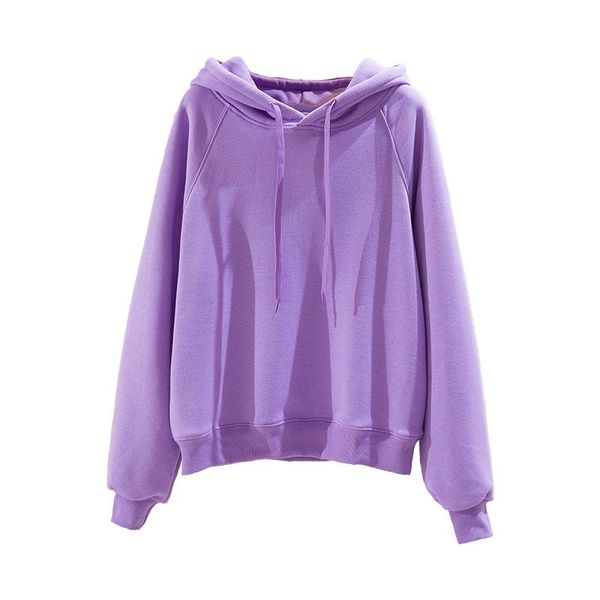 

women's hoodies & sweatshirts solid color hoodie warm 2021 spring autumn streetwear hoody woman's clothing, Black