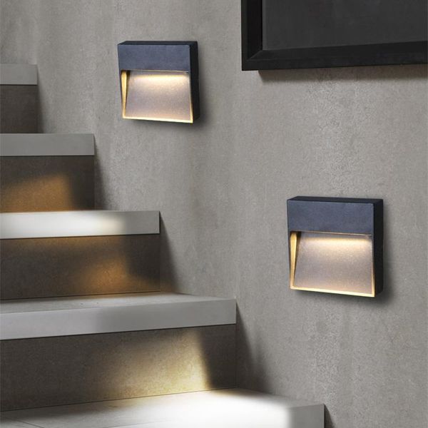 

outdoor wall lamps modern led lamp surface mounted waterproof corner stair footlight aluminum porch step aisle lighting ac85-265v