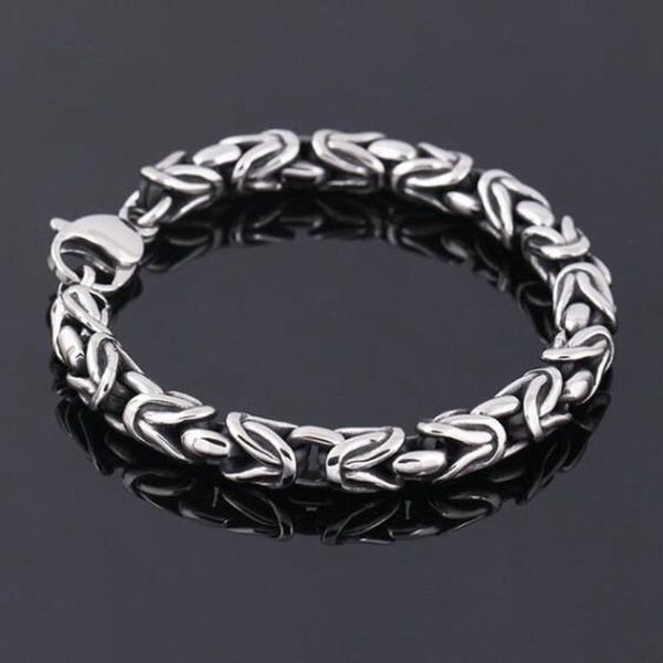 

link, chain men punk silver color bracelet link jewelry, Black