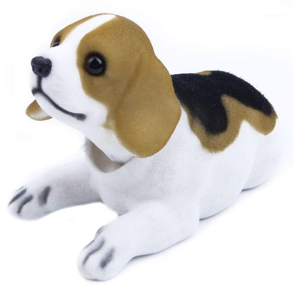 

car decor bobbing head beagle nodding dog black white light brown1