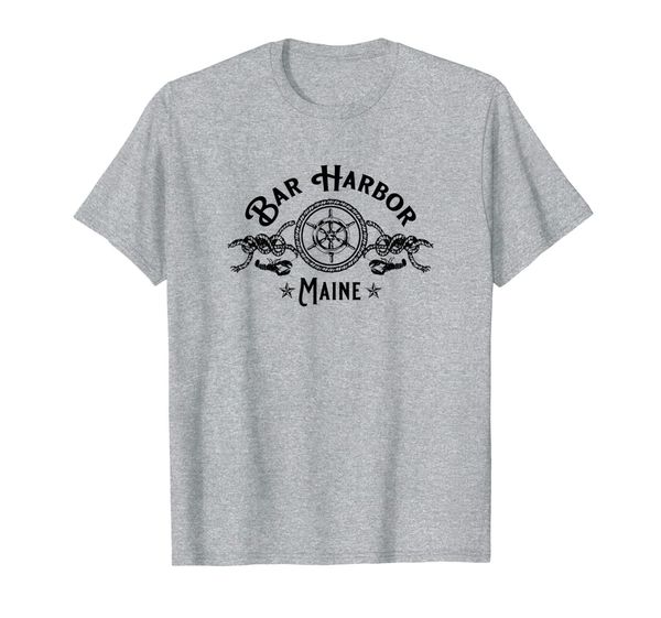 

bar harbor maine vintage lobster nautical souvenir gifts t-shirt, White;black