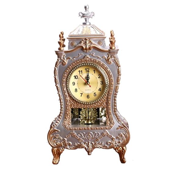 

1pc creative european style desk clock fashionable decorative table without battery archaistic decor musical time be & clocks