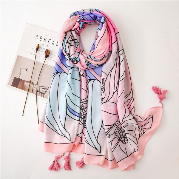 

scarves 2021 fashion cotton linen scarf resort wild silk female summer sunscreen shawl women cashmere winter, Blue;gray
