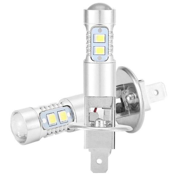 

car headlights 1 pair h1 h3 led headlight bulb 100w high low beam fog driving light bulbs 6000k white bight for auto truck suv headlamp