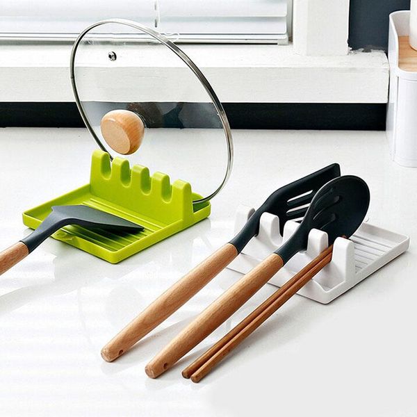 

kitchen spatula rack spoon pad pot lid storage multifunctional non-slip plastic wall hanging tableware & organization