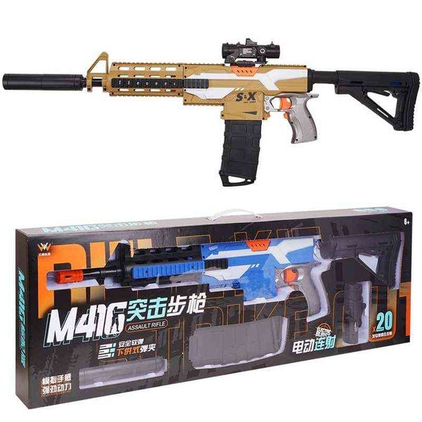 

firing m416 electric continuous gun battle shooting soft bullet toy boxed children's day gift