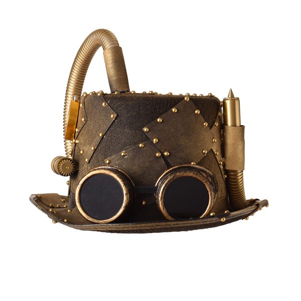 

vintage steampunk lolita hat retro punk goggles fedora halloween cosplay hats, Silver