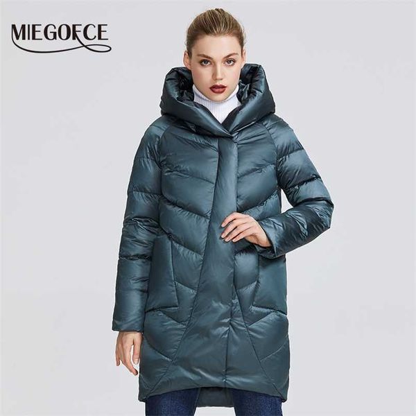 

miegofce winter jacket women's collection warm jacket with unusual design and colors winter coats gives charm and elegance 211007, Black