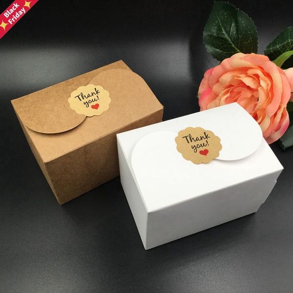 

30pcs/lot brown and white box gift favor diy soap cookies packaging paper boxes 9*6.2*6cm wrap