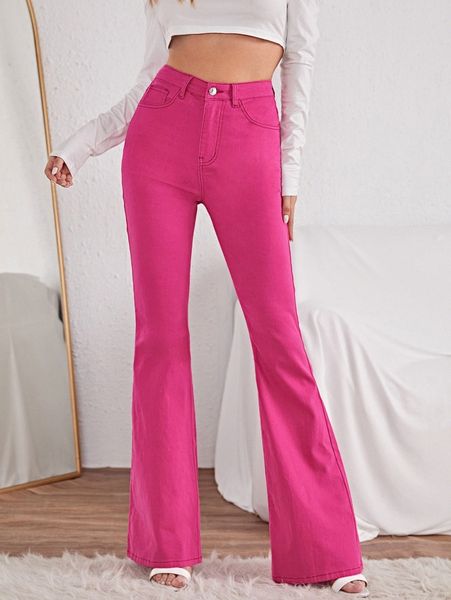 

high waist flared jeans 79yv#, Blue