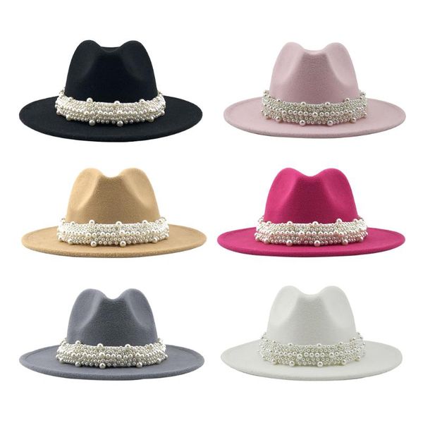 

wide brim hats cashmere fedora hat womens jazz bowler dress, Blue;gray