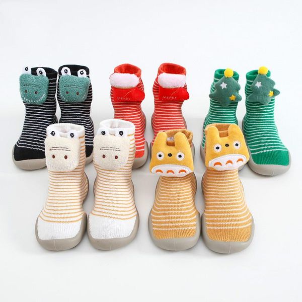 

first walkers baby toddler sock shoes anti-slip boys girls socks for kids rubber soles stockings cartoon comfortable