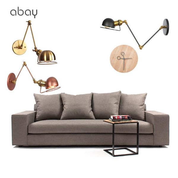 

wall lamps loft style swing long arm retro lights fixtures home lighting wandlamp edison vintage lamp sconce led stair light