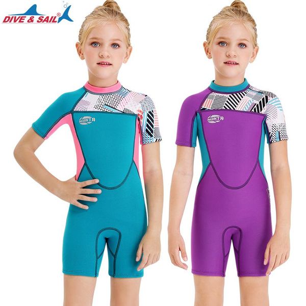 

one-piece suits professional 2.5mm neoprene shorty wetsuit for girl or boy diving swimwear,winter swimming suit