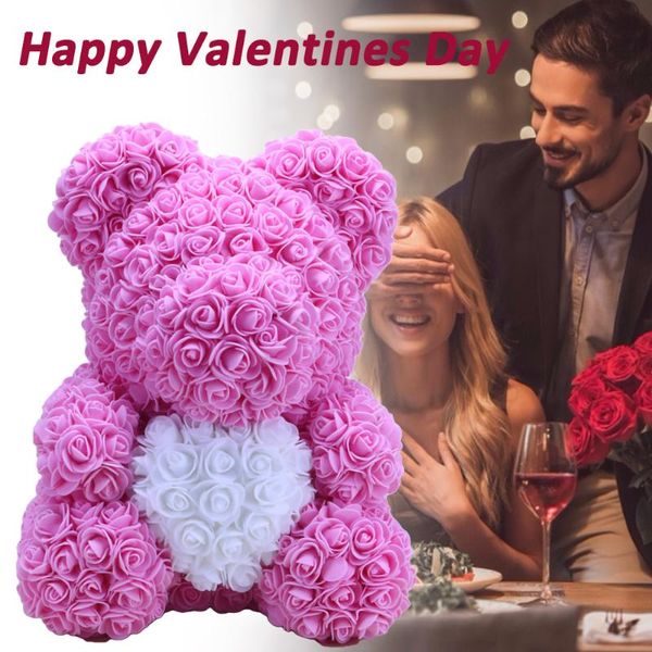 

rose bear with heart teddy artificial flower for valentines day, anniversary, birthday wedding decoration party favor