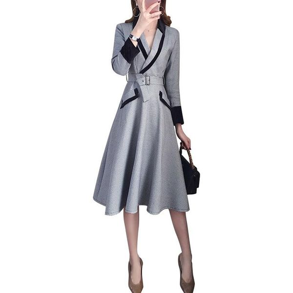 

casual dresses goddess dress for women vestidos de fiesta noche professional korean ladies a-line robe femme vestido maxi, Black;gray