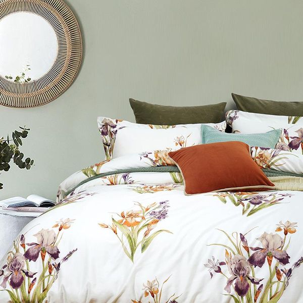 

bedding sets elka simple style cotton floral duvetcover bed sheets and pillowcases set comforter oceania