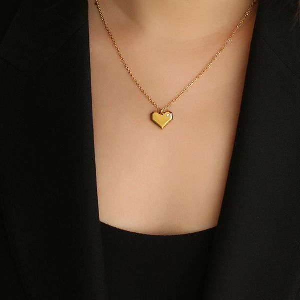 

chains drop , romantic valentine's day gift heart lover pendant gold plated chain link necklace with charm lovely, Silver