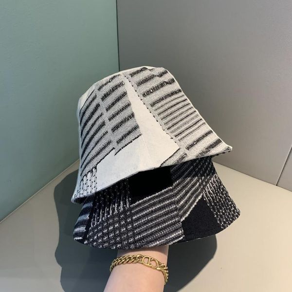 

wide brim hats cotton panama style stripe bucket hat casual wild harajuku women's fisherman's outdoor tourist sun, Blue;gray