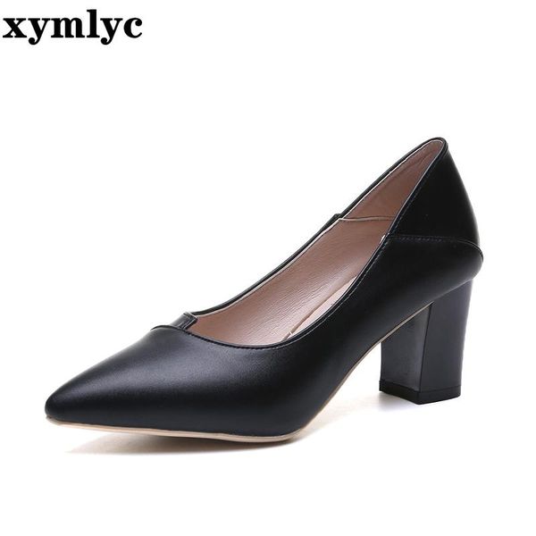 

dress shoes thick-heeled black commute work stilettos high heels 2021 spring pointed simple single women