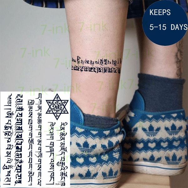 

temporary tattoos juice waterproof tattoo sticker tibetan language sanskrit fake tatto style 7-15 days for men women
