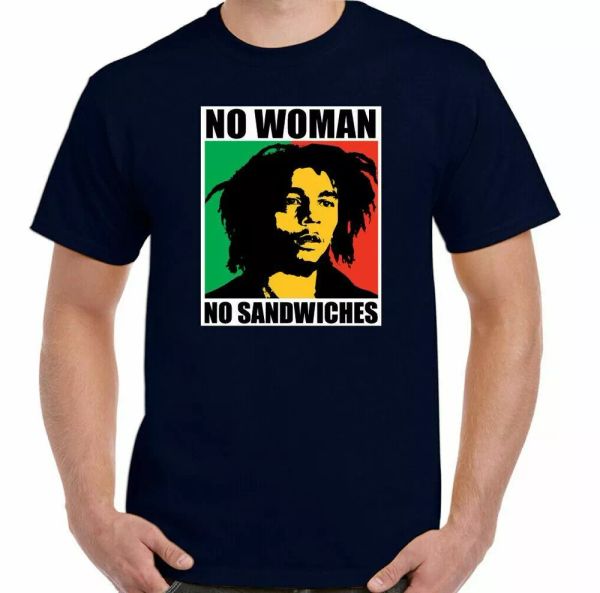 

no woman no sandwiches funny t-shirt mens reggae jamaica food fat, White;black