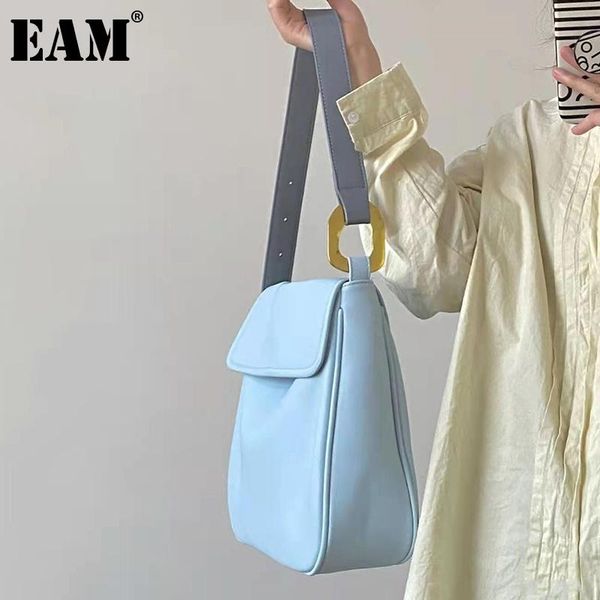 

evening bags [eam] women simple brand elegant pu leather flap personality all-match crossbody shoulder bag fashion tide 2021 18a3265