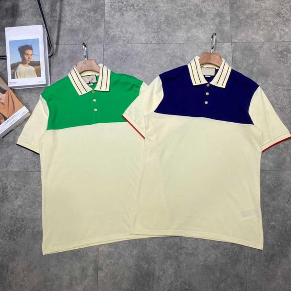 

men's polos 2021 t-shirt summer stitching craft retro style cotton shirt good quality, White;black