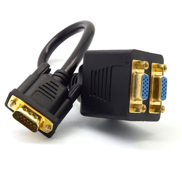 

universal 1 vga male to 2 female monitor y splitter cable 30cm usb sata pc computer cables & connectors