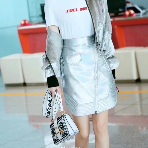 

skirts liva pu leather skirt sliver pencil high waist womens faldas mujer moda 2021 womenjupe femme, Black