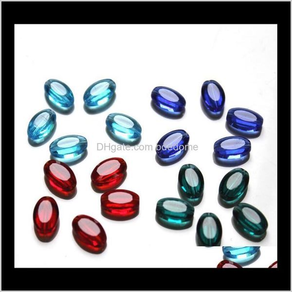 

crimp end & components drop delivery 2021 multicolor 50pies/ bag diy exquisite crystal glass oval flat faceted handmade necklace jewelry fin, Bronze;silver