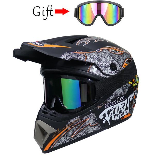 

motorcycle helmets colorful goggle gift downhill dh dot helmet racing off road motorbike full face casque atv dirt bike