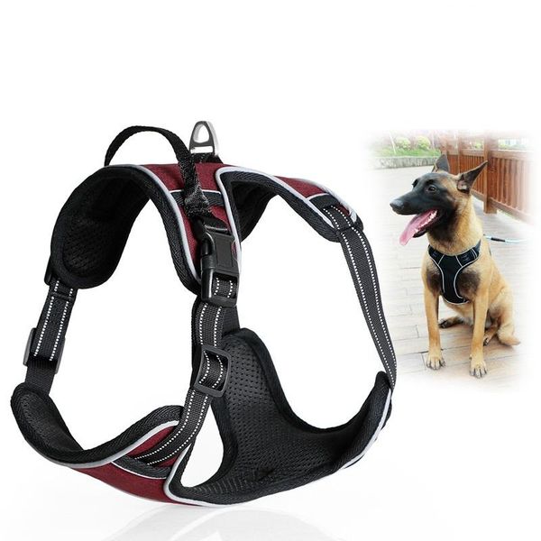 

dog collars & leashes harness for medium large dogs adjustable reflective anti-collision with handle pet vest soft collar leash big