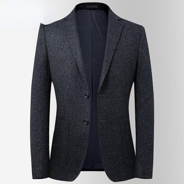 

men's suits & blazers 2021 men autumn winter long sleeve formal suit blazer coats male casual jackets solid color woolen overcoats o538, White;black