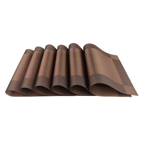 

mats & pads placemats of 6 pcs heat-resistant stain-resistant washable rectangular place decoration for dining table 18x12inch